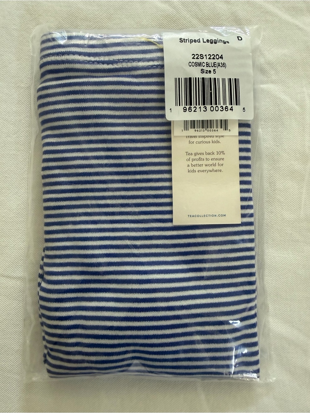 Tea Collection Cosmic Blue and White Striped Kids Leggings